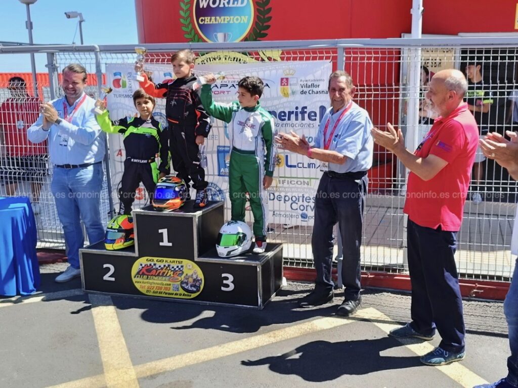 Podium de la categoría Micro en la I Prueba de Karting TF 2023